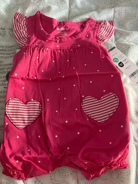 Carter's Hot Pink Heart-Accent Baby Pajama Romper